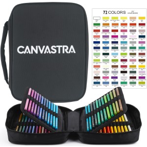CANVASTRA 72 Colored Pencils for Adult Coloring, 72 Colors Drawing Pencils with Soft Oil-Based Cores, Professional Art Supplies for Artists, Vibrant Color Pencil Set In Zipper Case for Teens.